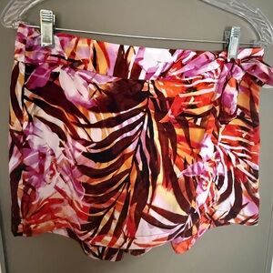 Cache Pink Orange Floral Tropical Swim Sarong Wrap